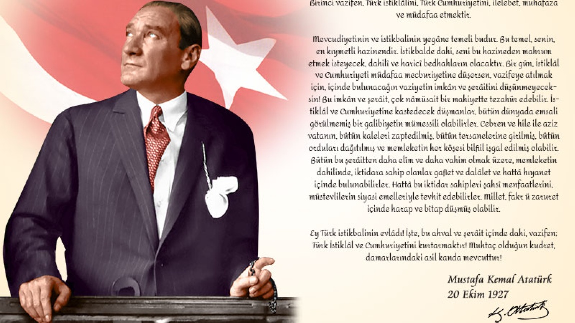 100. Yılımızda Atatürk'ün Gençliğe Hitabesi ve Atatürk'ün Gençliğe Cevabı
